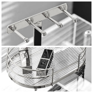 Clear Stripe Pattern Stand Tray  Storage Tray for Small Items