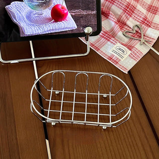 Silver wire oval basket storage basket for small items