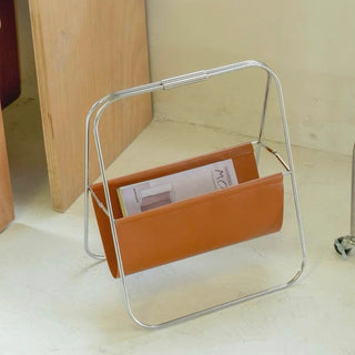 Foldable Faux Leather Magazine Rack Storage