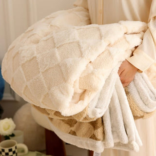 Argyle pattern blanket single size 150 x 200 cm blanket for protection against air conditioning.