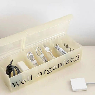 Cable storage case with lid cable box charger