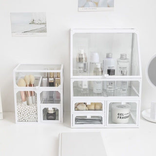 Sold Individually Clear White Cosmetic Storage Box