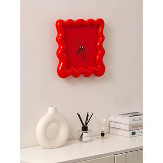 Puffy Frame Square Wave Clock  Wall Clock