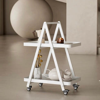 Caster-equipped Triangle Side Table