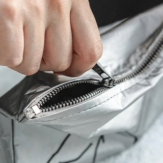 Body Nuance Art Cosmetic Storage Flat Pouch  Silver