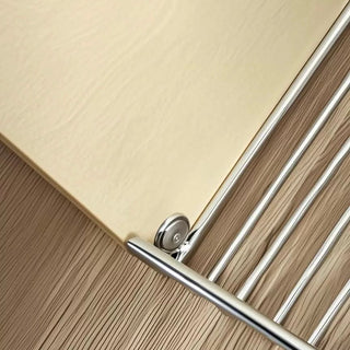 Wood x Stainless Steel Silver Storage Rack Side Table  Magazine Rack Wire Cube