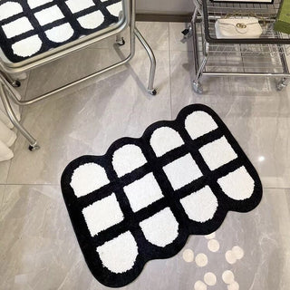 Checker Rug Mat  Absorbent Bath Mat 50 x 80