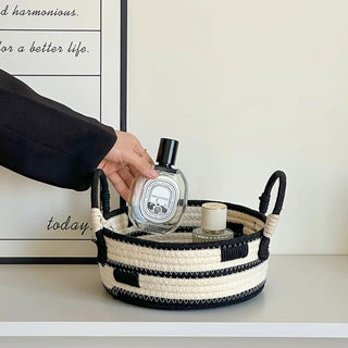 Monochrome Basket with Handles 2 Sizes  Storage Basket Laundry Basket
