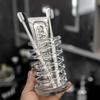 Acrylic Clear Spring Brush Stand Pen Holder