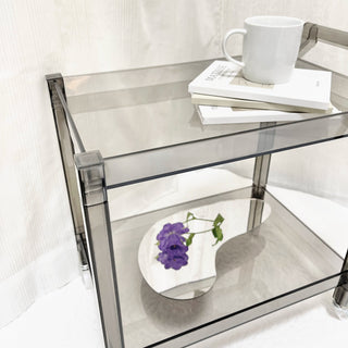 Clear Color Two-Tier Storage Rack Wagon  Side Table
