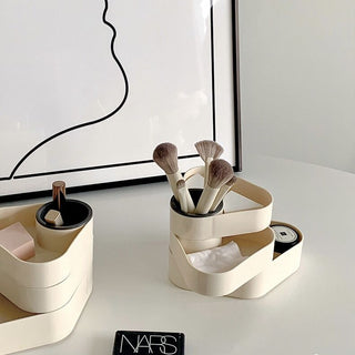 Triangle Three-Tier Sliding Brush Stand Pen Holder