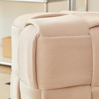 Cube-shaped woven stoolin  ottoman 38cm high