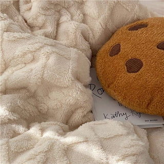 Cable pattern Milk velvet winter duvet cover set