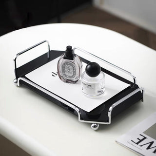 Silver frame acrylic trayin  for small items.