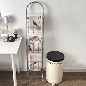 Castered Vertical Magazine Rack Storage Display