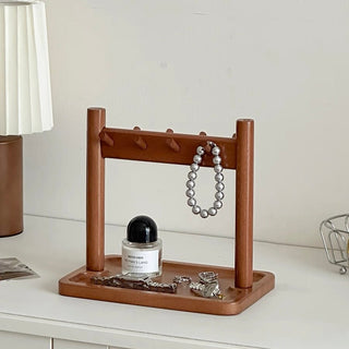 Natural Wood Accessory Key Stand Tray Storage Small Item Holder