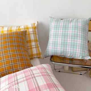 Color Check Pattern Cushion Cover