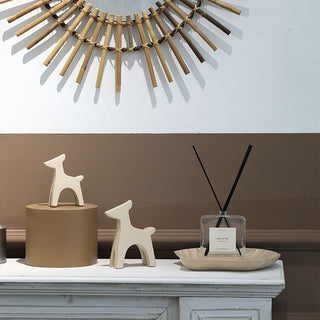 Deer motif wooden object set of 2  dog