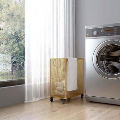 Gold Slim Wire Laundry Basket Storage