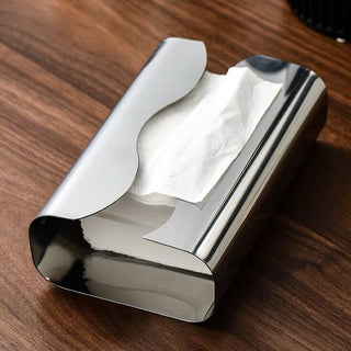 Stainless steel wave tissue case silver