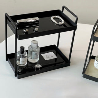 Black Frame Two-Tier Storage Display Rack