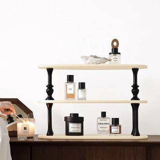 Retro design three-tier storage display rack