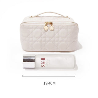 Quilted Large Capacity Cosmetic Storage Pouch  Travel Pouch