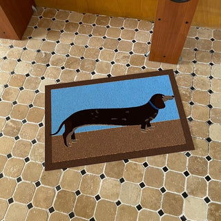 Dachshund Mix Color Door Mat 50 x 75 cm for removing mud and dogs.