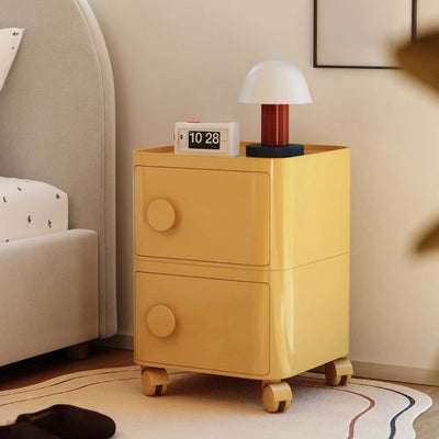 Castered Square Two-Tier Storage Rack Side Table