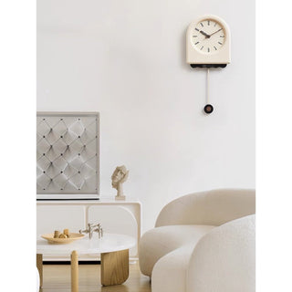 Monochrome Arch-shaped Clock Pendulum Clock  Wall Clock