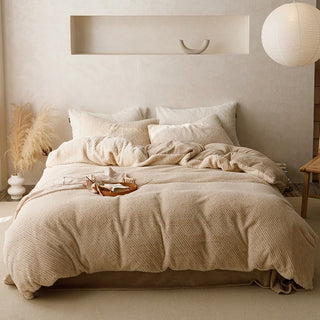 Milk Velvet Warm and Fluffy Duvet Cover Set  Bed Cover Bedding Cover