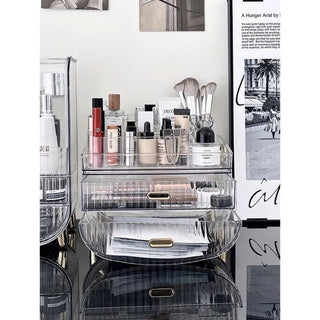 Clear Gold Drawer Tray Cosmetic Box Storage