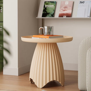 Pleated Design Round Side Table