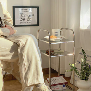 Modular Stainless Steel Tier Rack Side Table