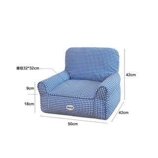 Checkered pattern small pet sofa for dogs and cats pet bed pet supplies pet cushion washable.