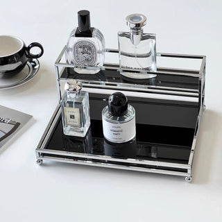 Silver Frame Wide Two-Tier Storage Rack