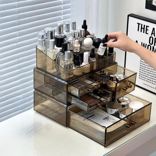 Clear Color Drawer Cosmetic Storage Box Large Capacity