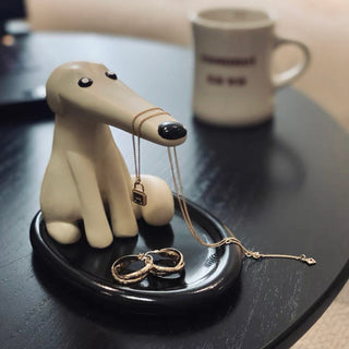 Monochrome Dog Motif Key Tray Dog Key Storage Entryway