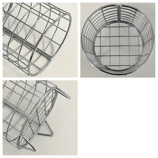 Wire storage basket with legs silver basket small item holder