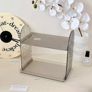 Clear Side Arch Two-Tier Cosmetic Storage Rack