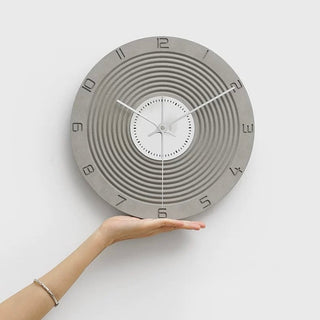Matte Gray Mirror Round Clock  Wall Clock