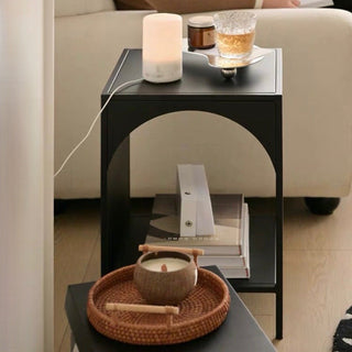 Legged Arch Iron Side Table  with Storage