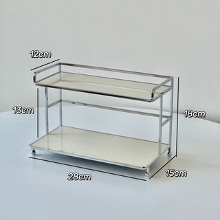 Desktop display two-tier storage rack