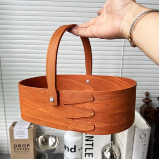 Handled Wooden Shaker Box Storage Basket