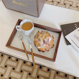 Wood x Embossed Glass Rectangular Tray   Small Item Holder
