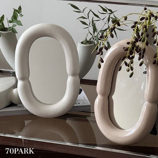 Oval Chubby Frame Mirror   Wall-mounted Tabletop