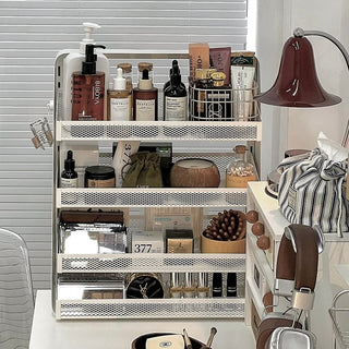 Large Capacity Four-Tier Perfume & Cosmetics Display Iron Storage Rack