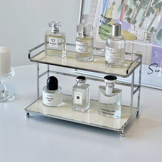 Desktop display two-tier storage rack