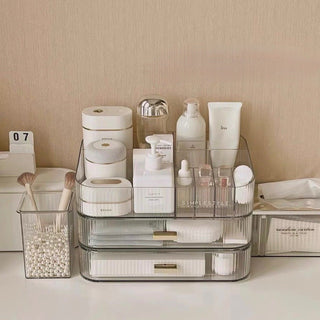 Two-tier drawer & open cosmetic storage unitin  .