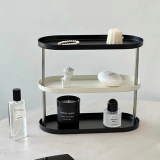 Monotone Oval Tray Three-Tier Storage Rack